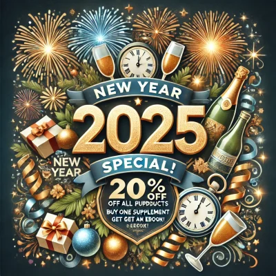 DALL·E 2024-12-31 13.25.50 - A New Year 2025-themed promotional banner with festive elements such as fireworks, confetti, and sparkling lights. Include text that reads_ 'New Year